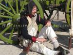 ID 3344 HAMBLE RIVER FESTIVAL, HAMPSHIRE, UK - A member of the Napoleonic Association depicting a French soldier, enjoys a quiet moment during the festival which was part of the Sea Britain Trafalgar...